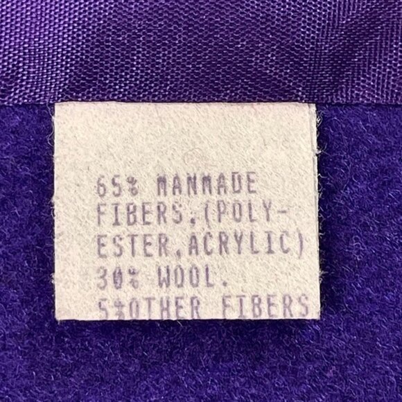 Miss New Yorker Vintage 80s Wool Blend Purple Longline Overcoat Size XL - Picture 13 of 14